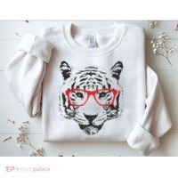 Portrait of Tiger With Glasses Sweatshirt thumb 2