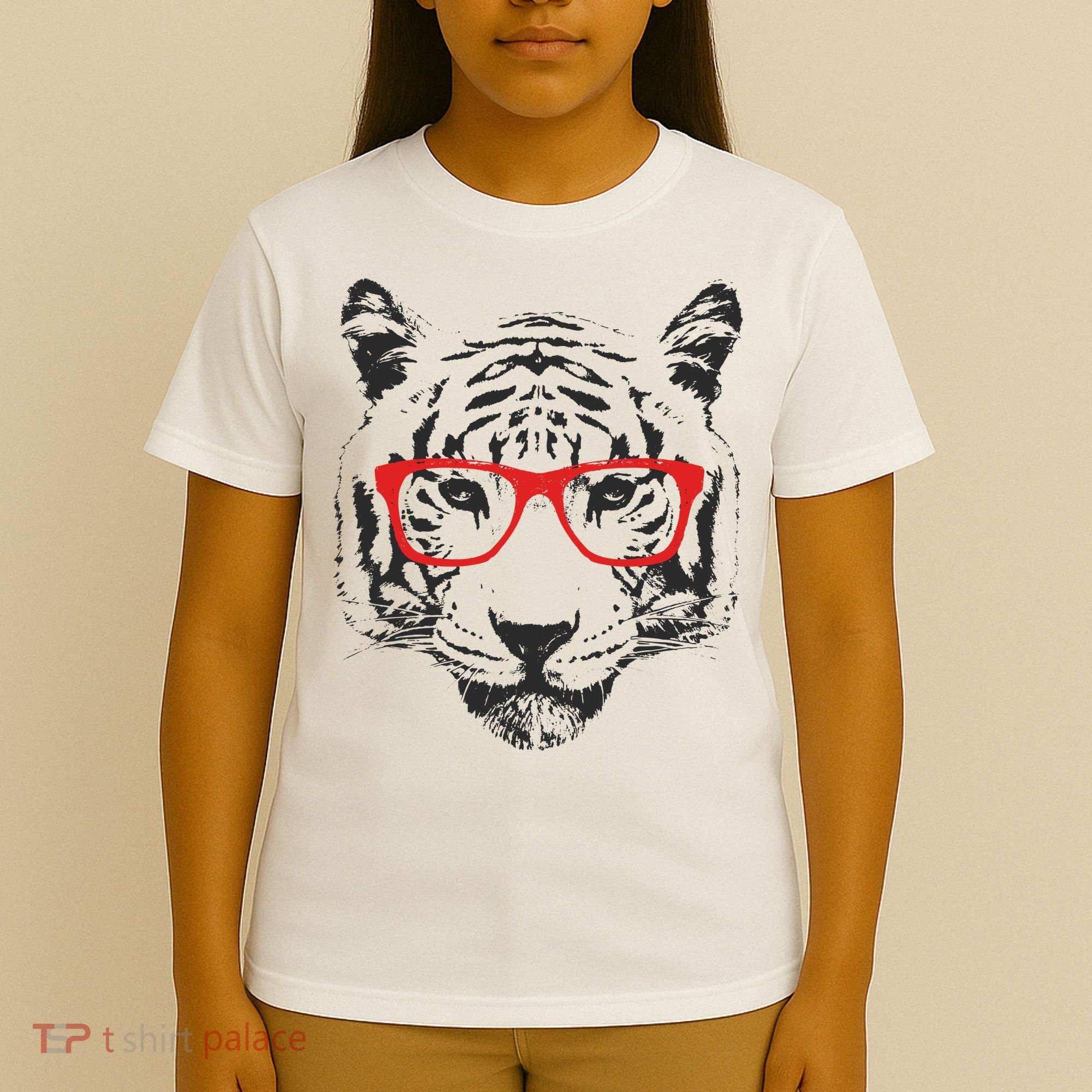 Portrait of Tiger With Glasses T-Shirt
