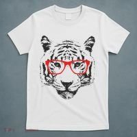 Portrait of Tiger With Glasses T-Shirt thumb 5