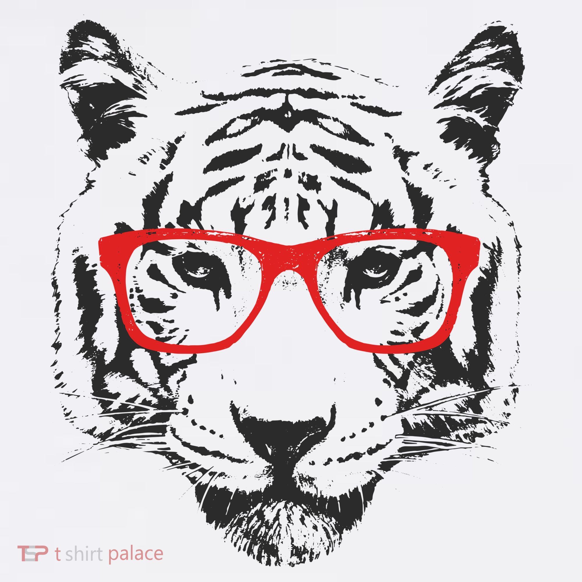 Portrait of Tiger With Glasses T-Shirt