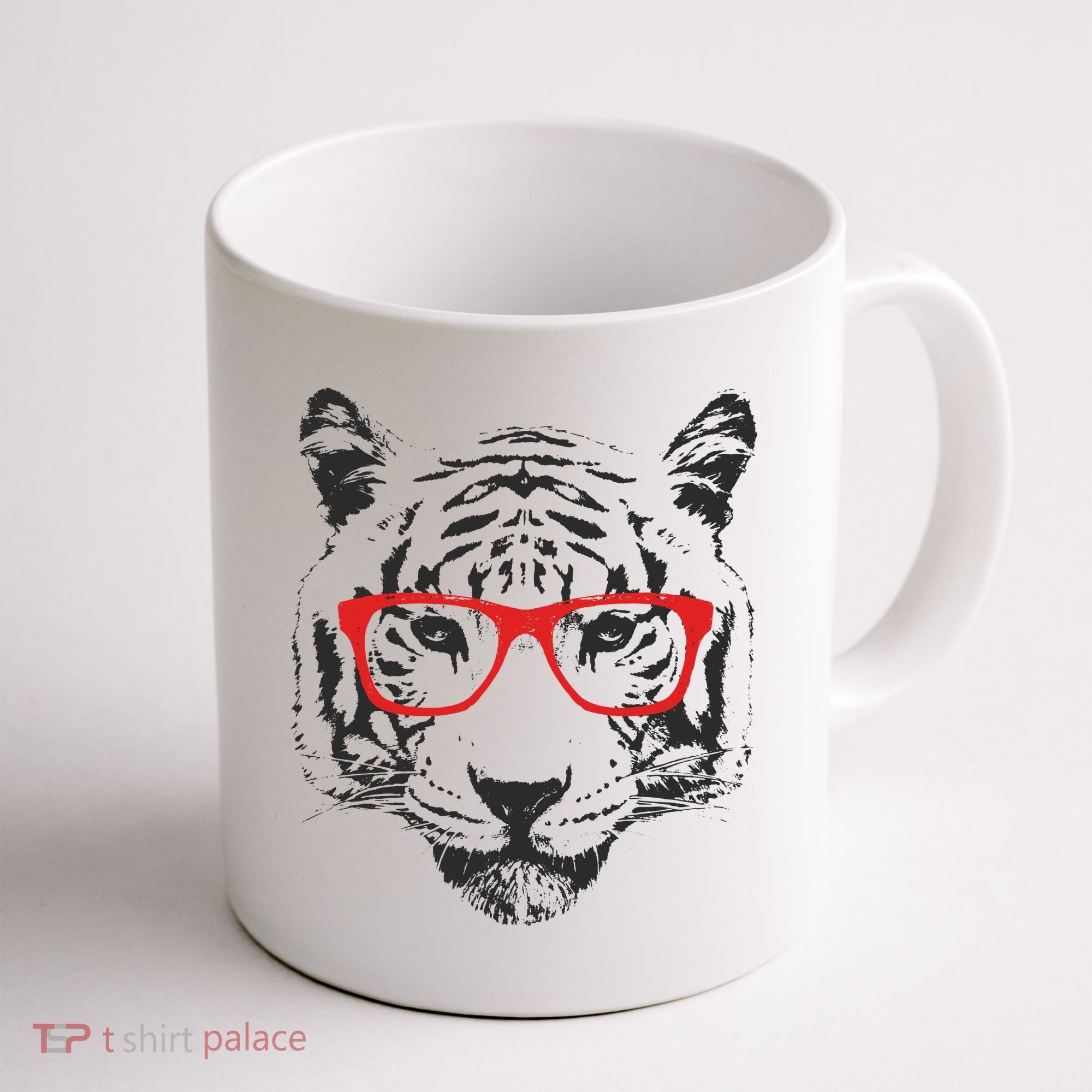 Portrait of Tiger With Glasses Coffee Mug