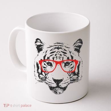 Portrait of Tiger With Glasses Coffee Mug