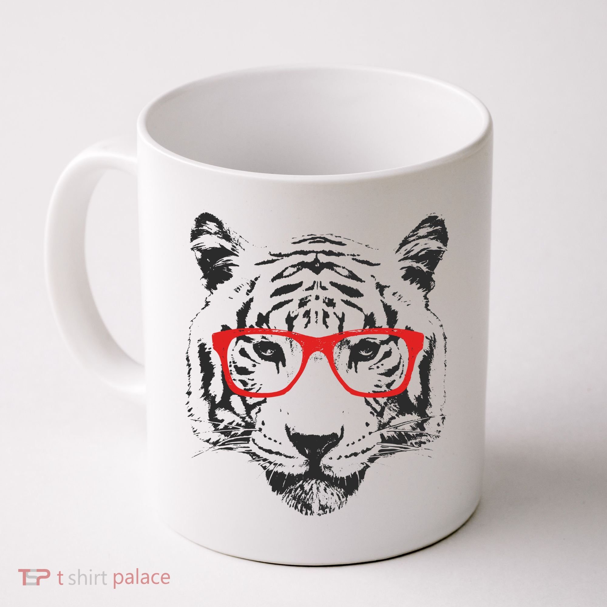 Portrait of Tiger With Glasses Coffee Mug
