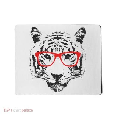 Portrait of Tiger With Glasses Mousepad