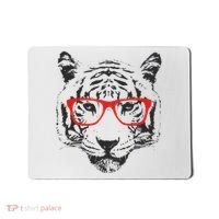 Portrait of Tiger With Glasses Mousepad thumb 0