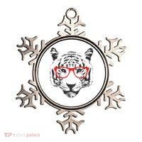 Portrait of Tiger With Glasses Ornament thumb 0