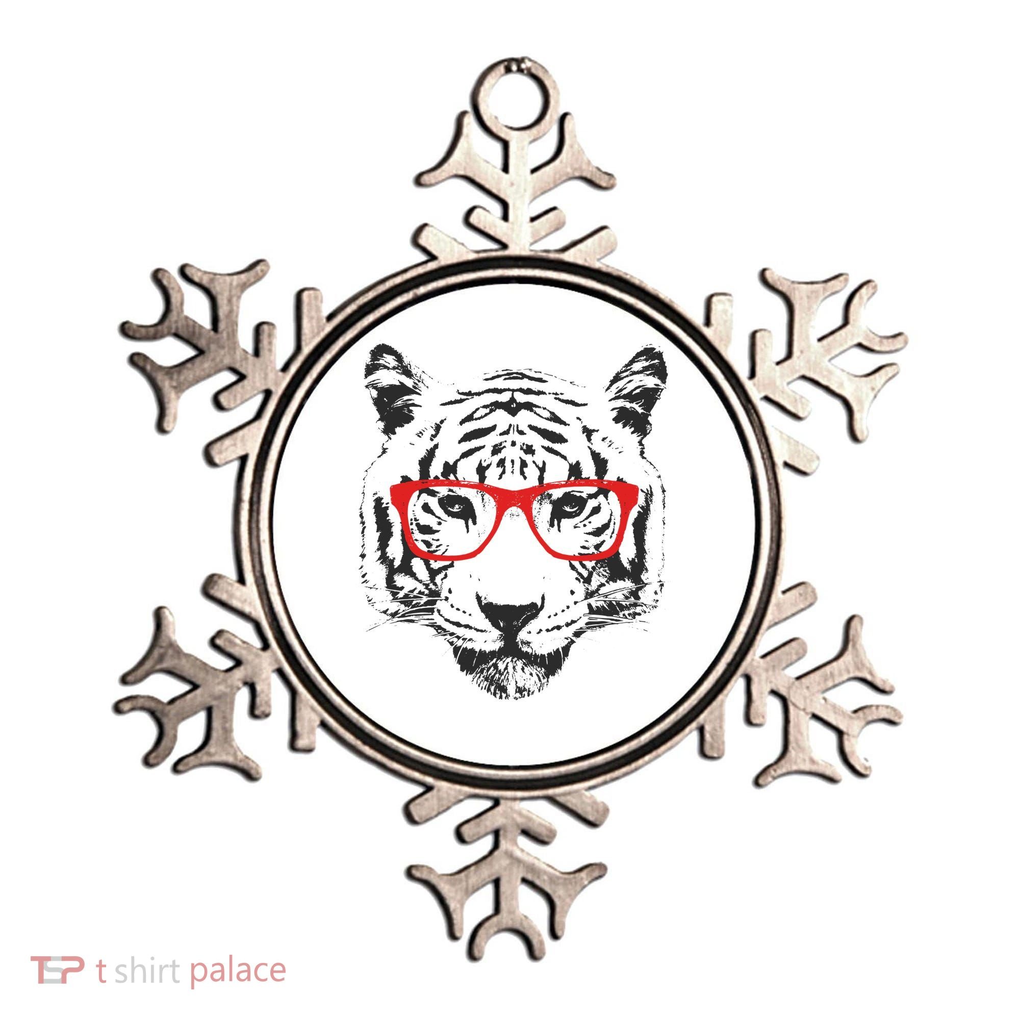 Portrait of Tiger With Glasses Ornament