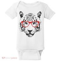 Portrait of Tiger With Glasses Baby Bodysuit thumb 0