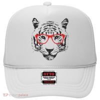 Portrait of Tiger With Glasses Hat thumb 0