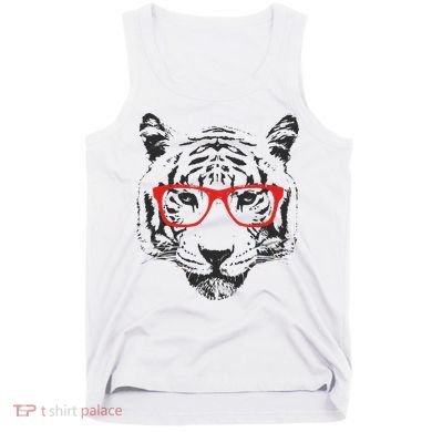 Portrait of Tiger With Glasses Tank Top