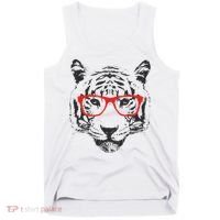 Portrait of Tiger With Glasses Tank Top thumb 0