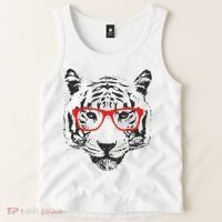 Portrait of Tiger With Glasses Tank Top thumb 2