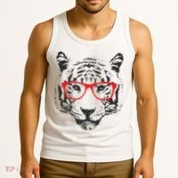 Portrait of Tiger With Glasses Tank Top thumb 3