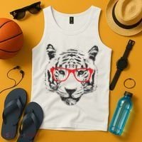 Portrait of Tiger With Glasses Tank Top thumb 4