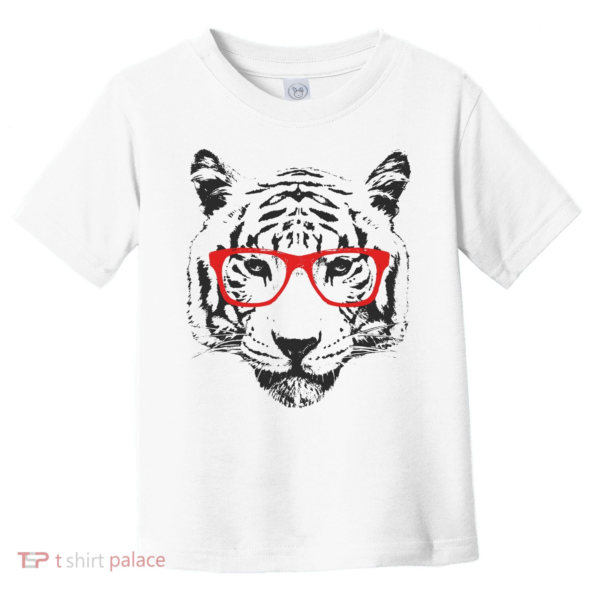 Portrait of Tiger With Glasses Toddler T-Shirt