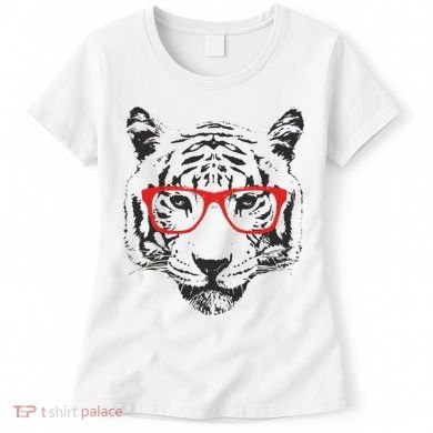 Portrait of Tiger With Glasses Women's T-Shirt