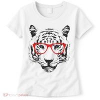 Portrait of Tiger With Glasses Women's T-Shirt thumb 0