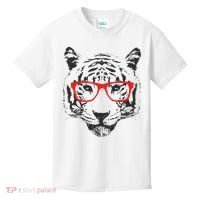 Portrait of Tiger With Glasses Kids T-Shirt thumb 0