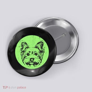 Portrait of Yorkshire Terrier Dog Button