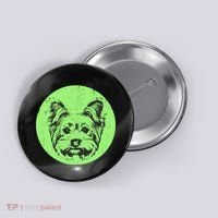 Portrait of Yorkshire Terrier Dog Button thumb 0