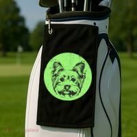 Portrait of Yorkshire Terrier Dog Golf Towel thumb 2