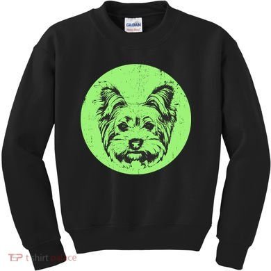 Portrait of Yorkshire Terrier Dog Kids Sweatshirt