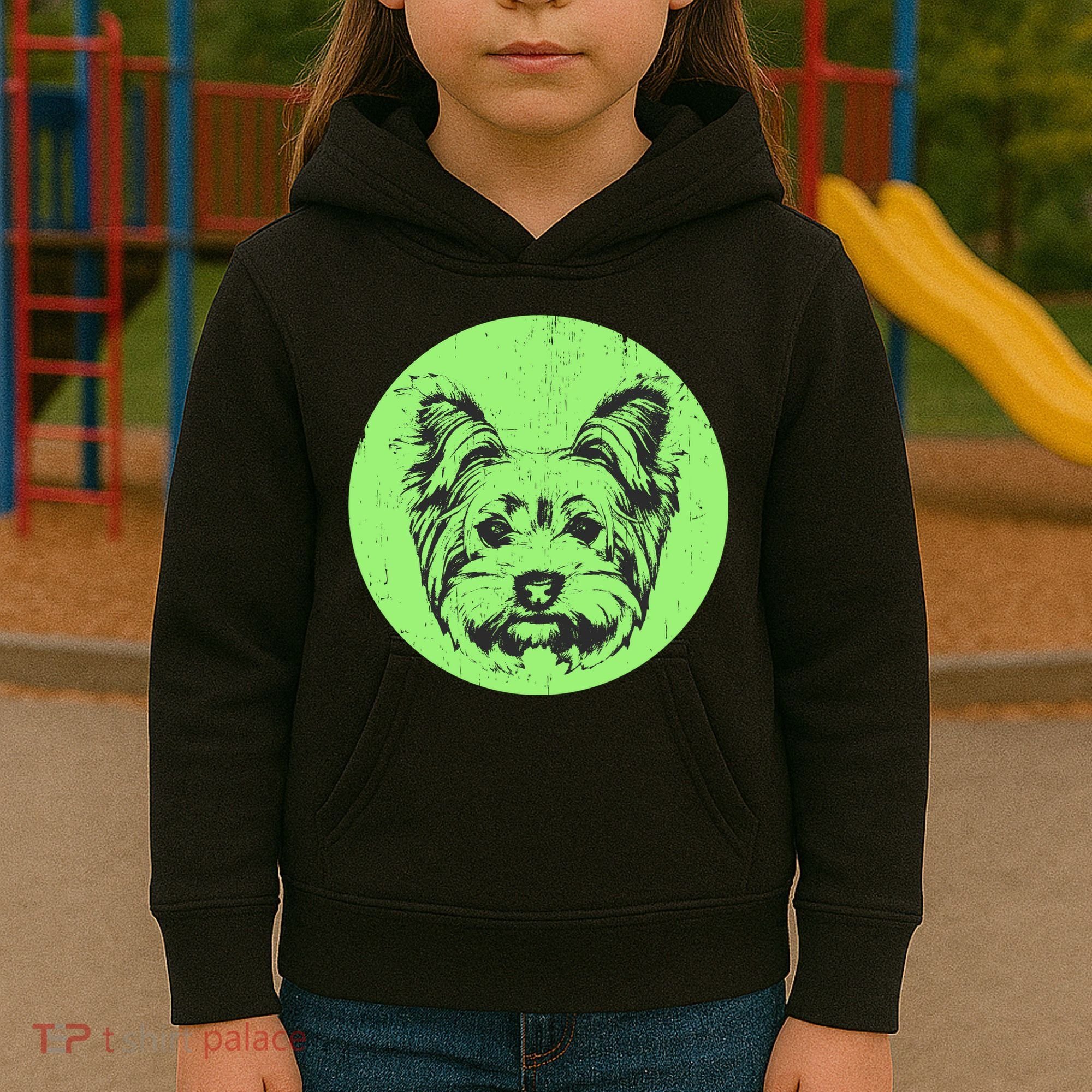 Portrait of Yorkshire Terrier Dog Kids Hoodie