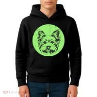 Portrait of Yorkshire Terrier Dog Kids Hoodie thumb 4