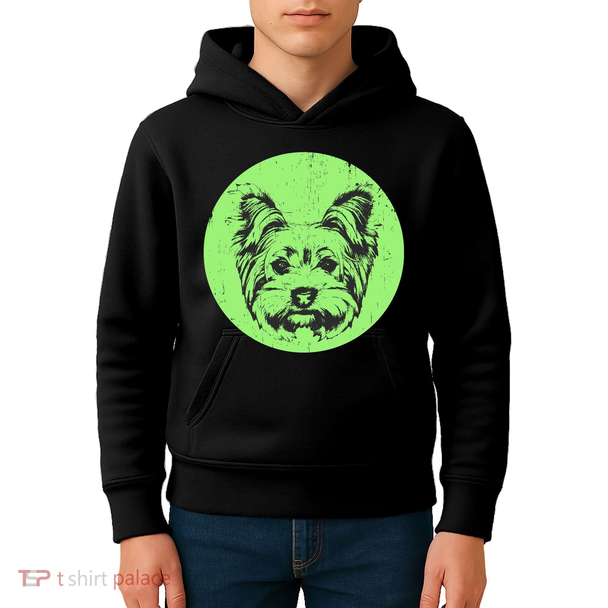 Portrait of Yorkshire Terrier Dog Kids Hoodie