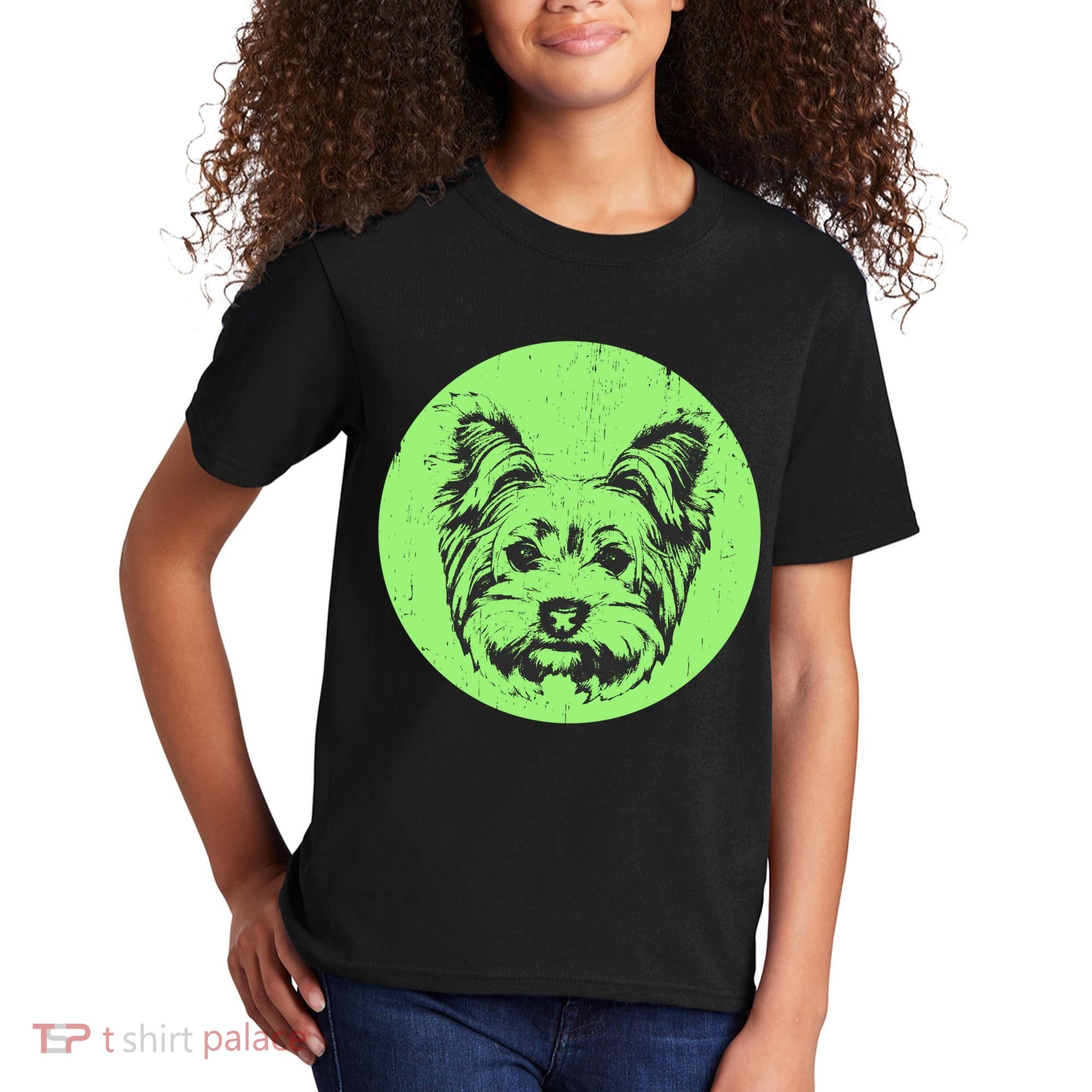 Portrait of Yorkshire Terrier Dog Kids T-Shirt