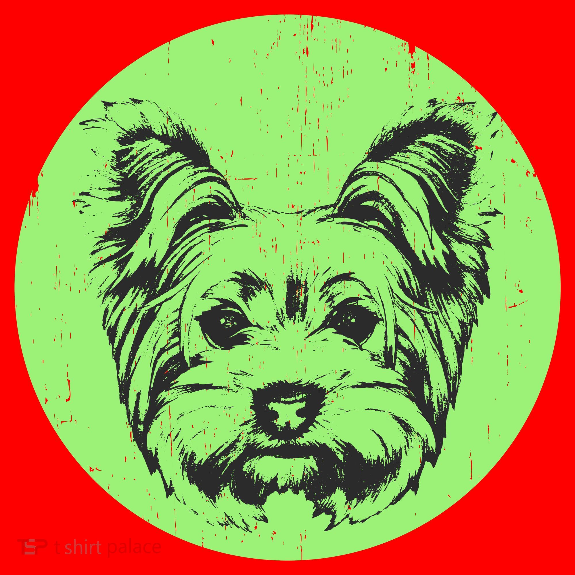 Portrait of Yorkshire Terrier Dog Santa Hat