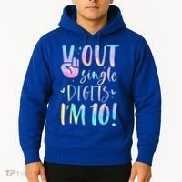 Peace Out Single Digits I'm 10 Year Old 10th Birthday Girl Hoodie thumb 2