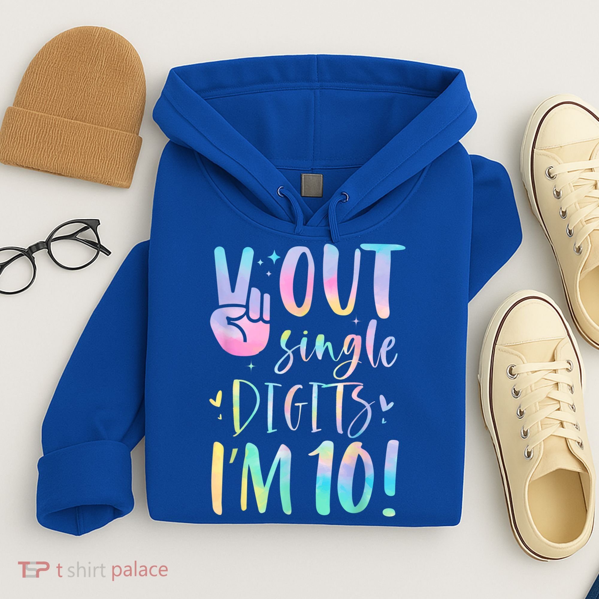 Peace Out Single Digits I'm 10 Year Old 10th Birthday Girl Hoodie