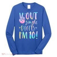 Peace Out Single Digits I'm 10 Year Old 10th Birthday Girl Long Sleeve Shirt thumb 0