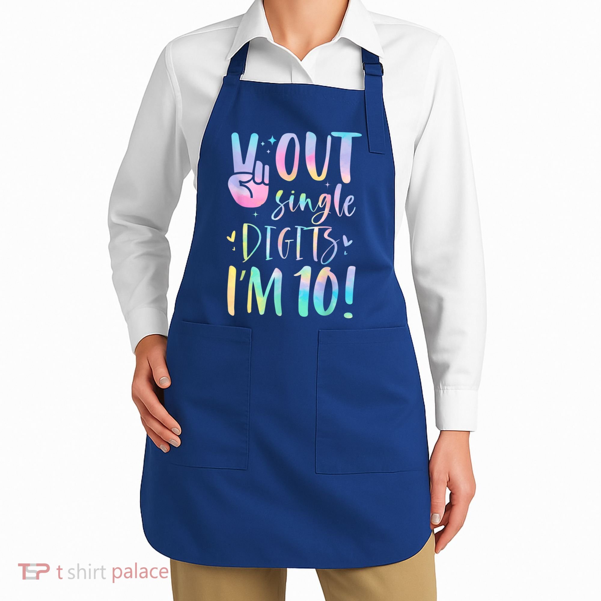 Peace Out Single Digits I'm 10 Year Old 10th Birthday Girl Apron