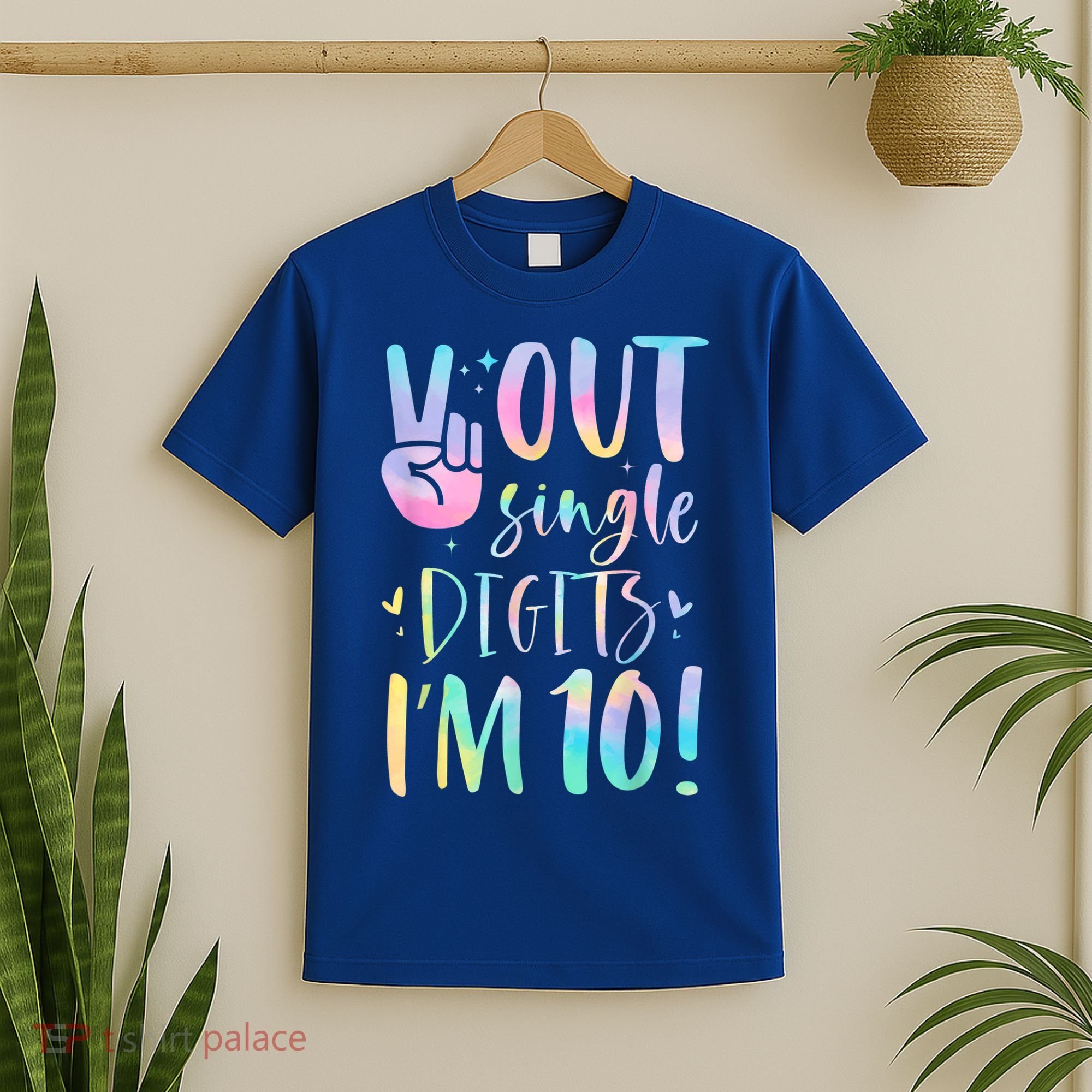 Peace Out Single Digits I'm 10 Year Old 10th Birthday Girl T-Shirt
