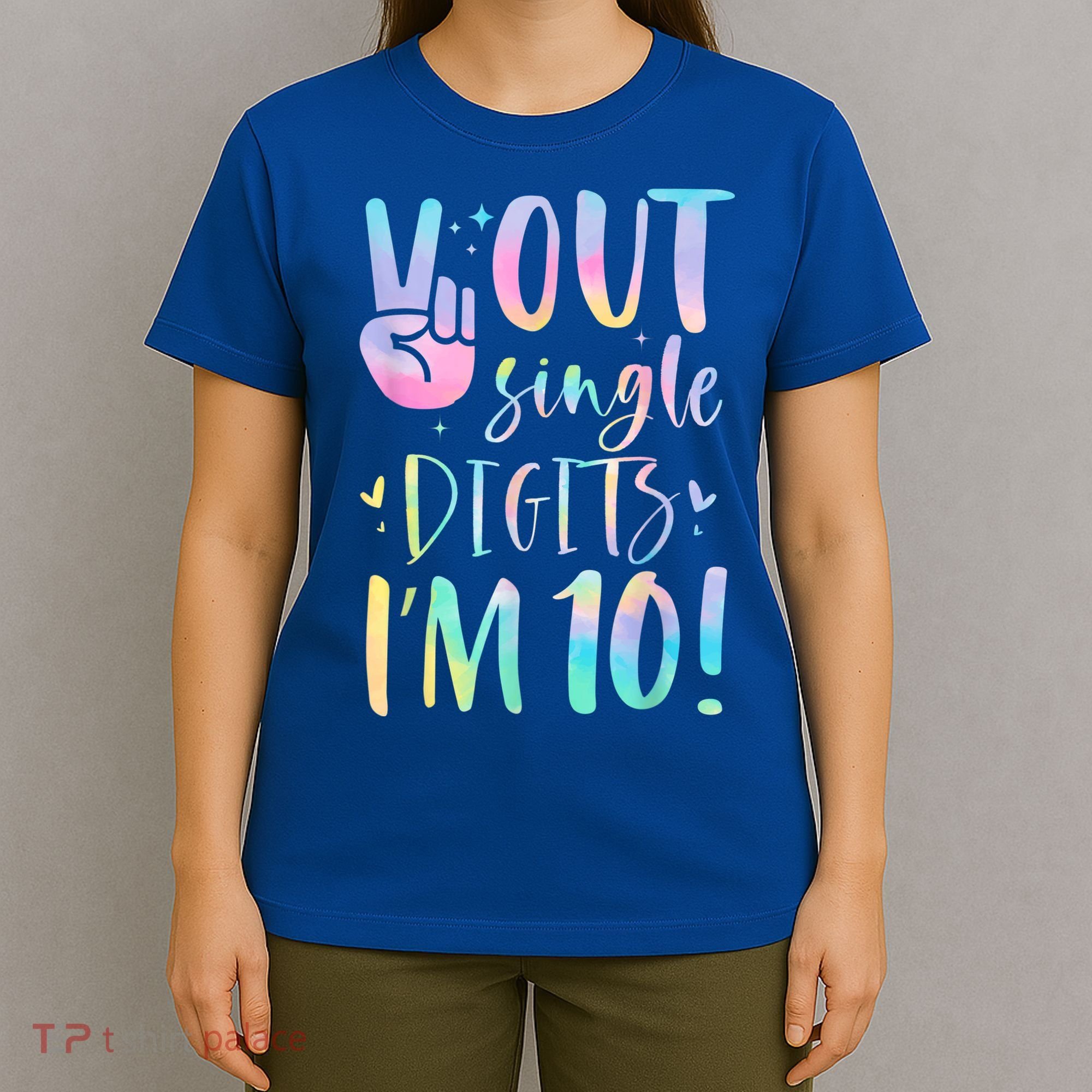 Peace Out Single Digits I'm 10 Year Old 10th Birthday Girl T-Shirt