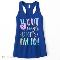 Peace Out Single Digits I'm 10 Year Old 10th Birthday Girl Women's Tank Top thumb 0
