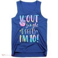 Peace Out Single Digits I'm 10 Year Old 10th Birthday Girl Tank Top thumb 0