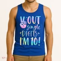 Peace Out Single Digits I'm 10 Year Old 10th Birthday Girl Tank Top thumb 3