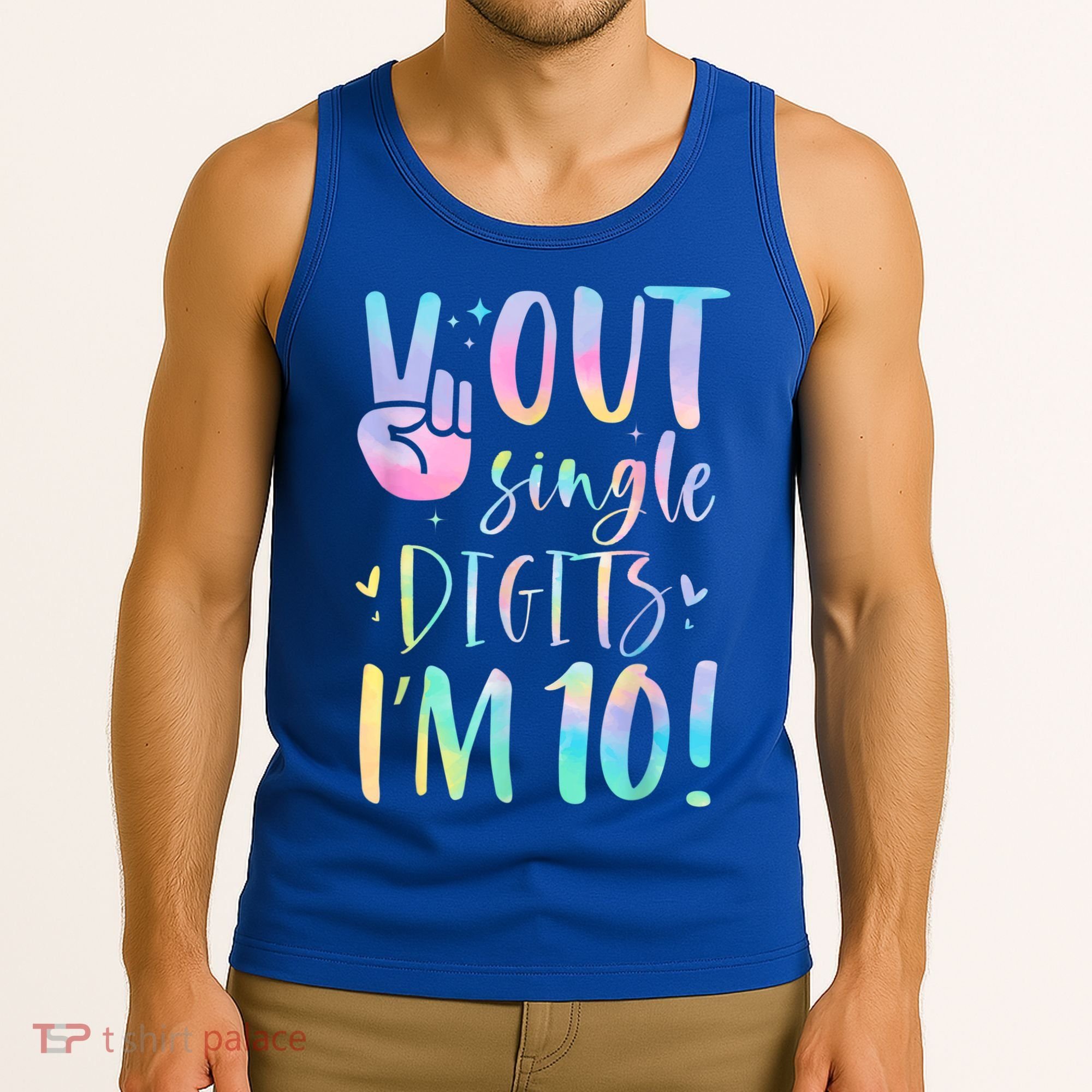 Peace Out Single Digits I'm 10 Year Old 10th Birthday Girl Tank Top