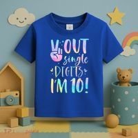 Peace Out Single Digits I'm 10 Year Old 10th Birthday Girl Toddler T-Shirt thumb 3