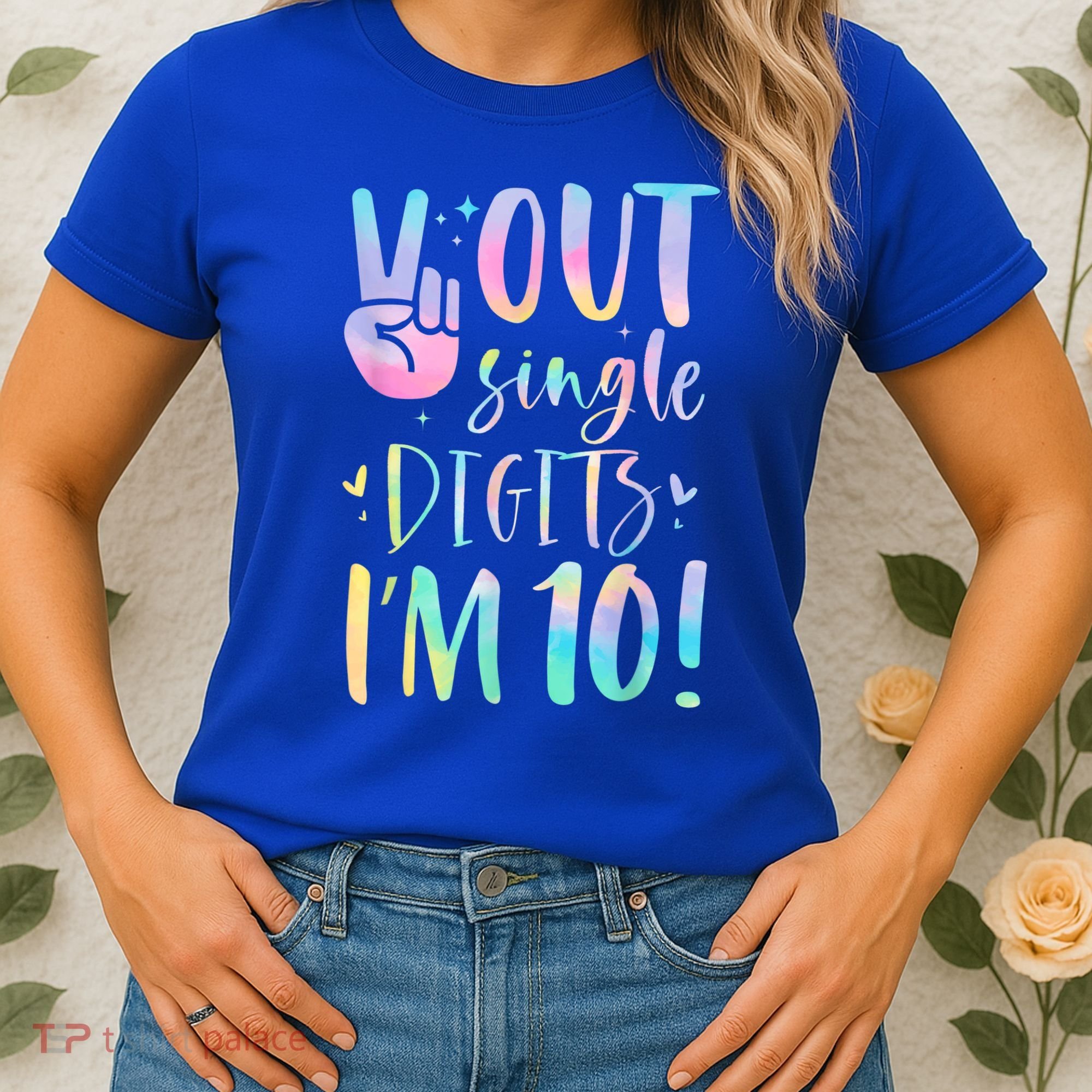 Peace Out Single Digits I'm 10 Year Old 10th Birthday Girl Women's T-Shirt