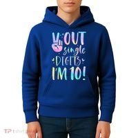 Peace Out Single Digits I'm 10 Year Old 10th Birthday Girl Kids Hoodie thumb 4