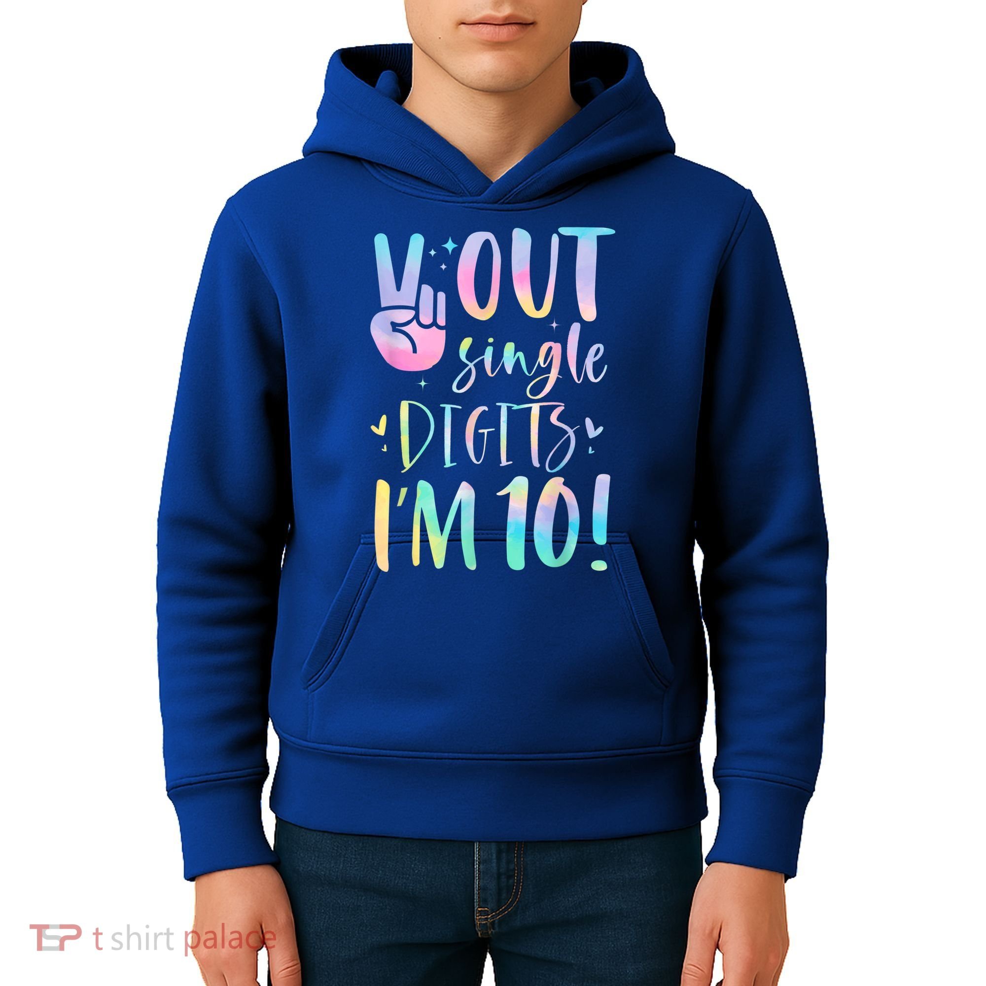 Peace Out Single Digits I'm 10 Year Old 10th Birthday Girl Kids Hoodie