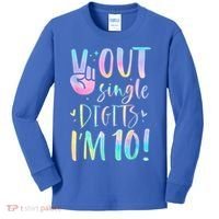 Peace Out Single Digits I'm 10 Year Old 10th Birthday Girl Kids Long Sleeve Shirt thumb 0