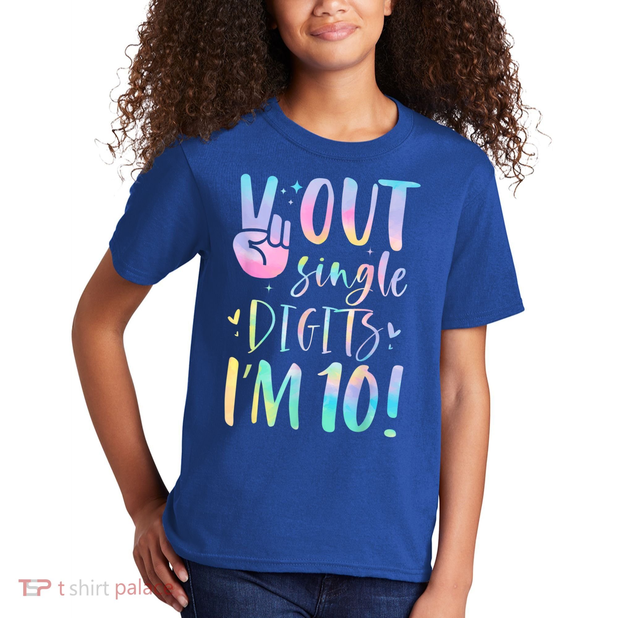 Peace Out Single Digits I'm 10 Year Old 10th Birthday Girl Kids T-Shirt