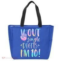 Peace Out Single Digits I'm 10 Year Old 10th Birthday Girl Tote Bag thumb 0