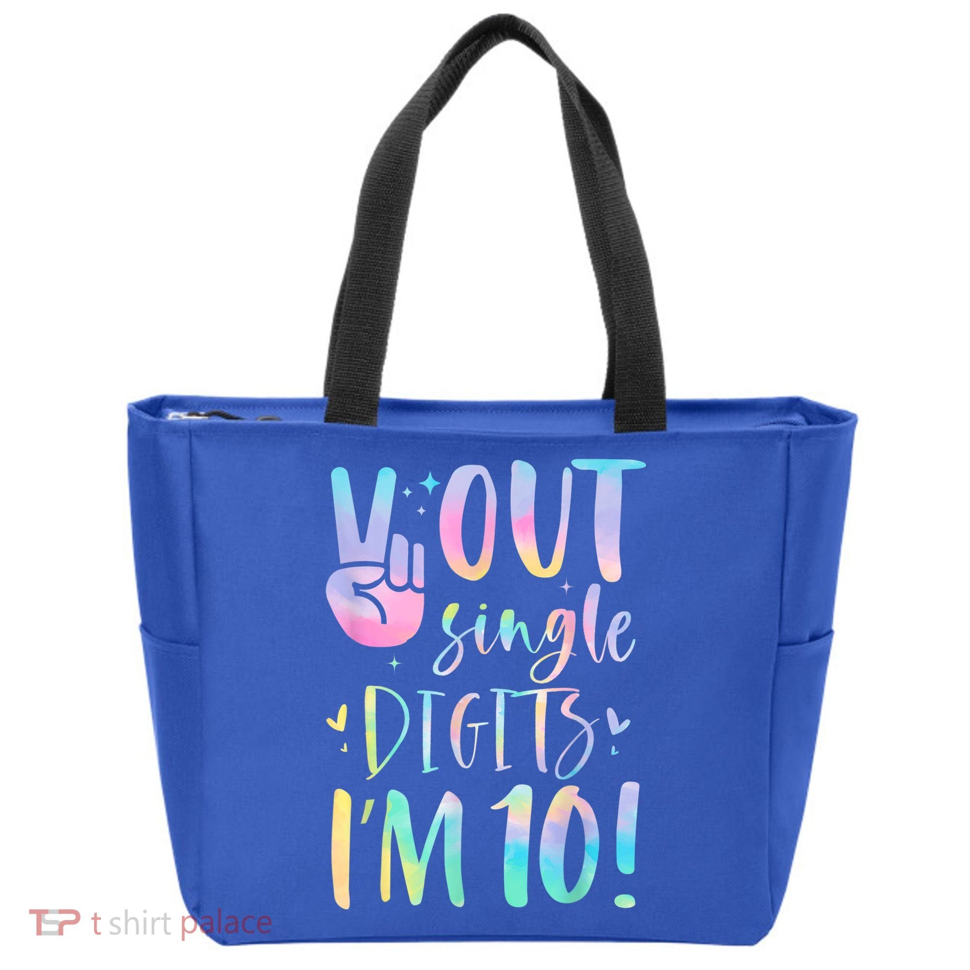 Peace Out Single Digits I'm 10 Year Old 10th Birthday Girl Tote Bag