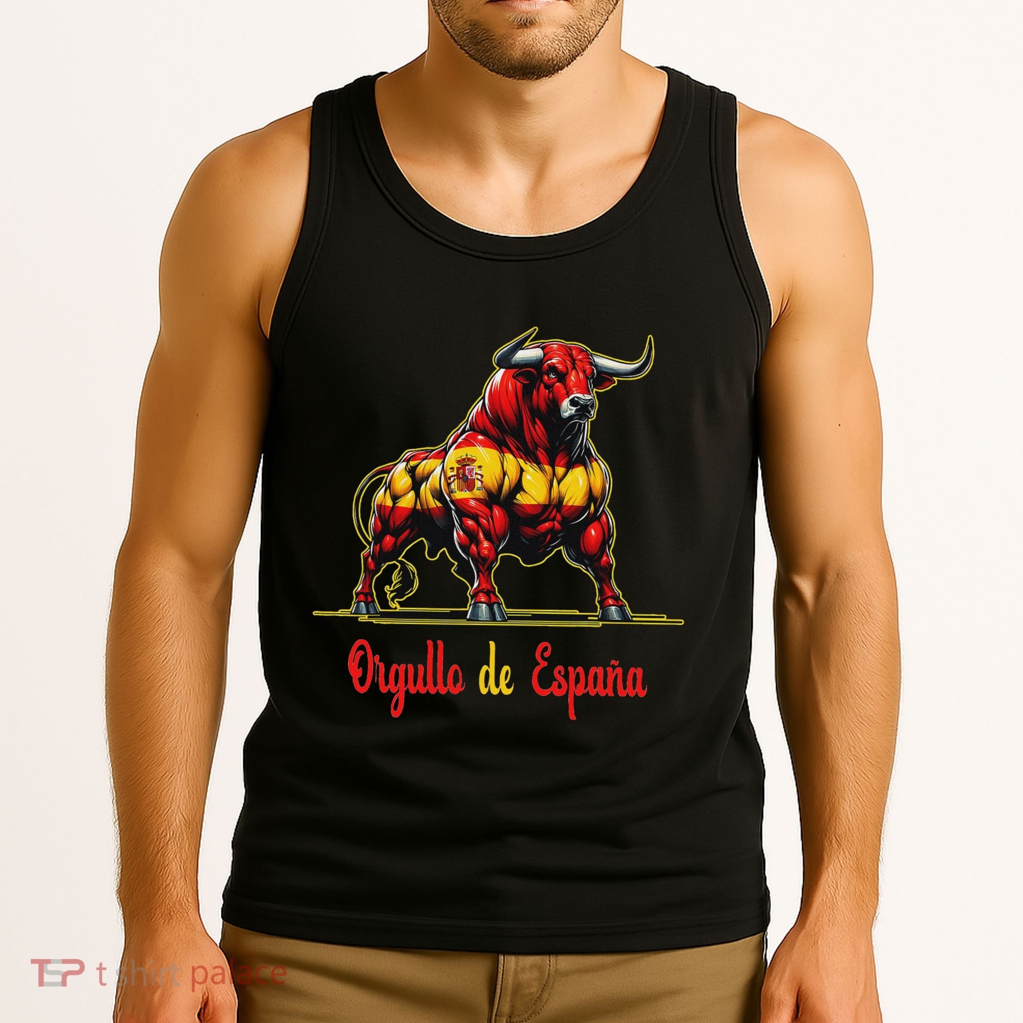 Pride Of Spain Bull Flags EspañOl Pamplona Tank Top
